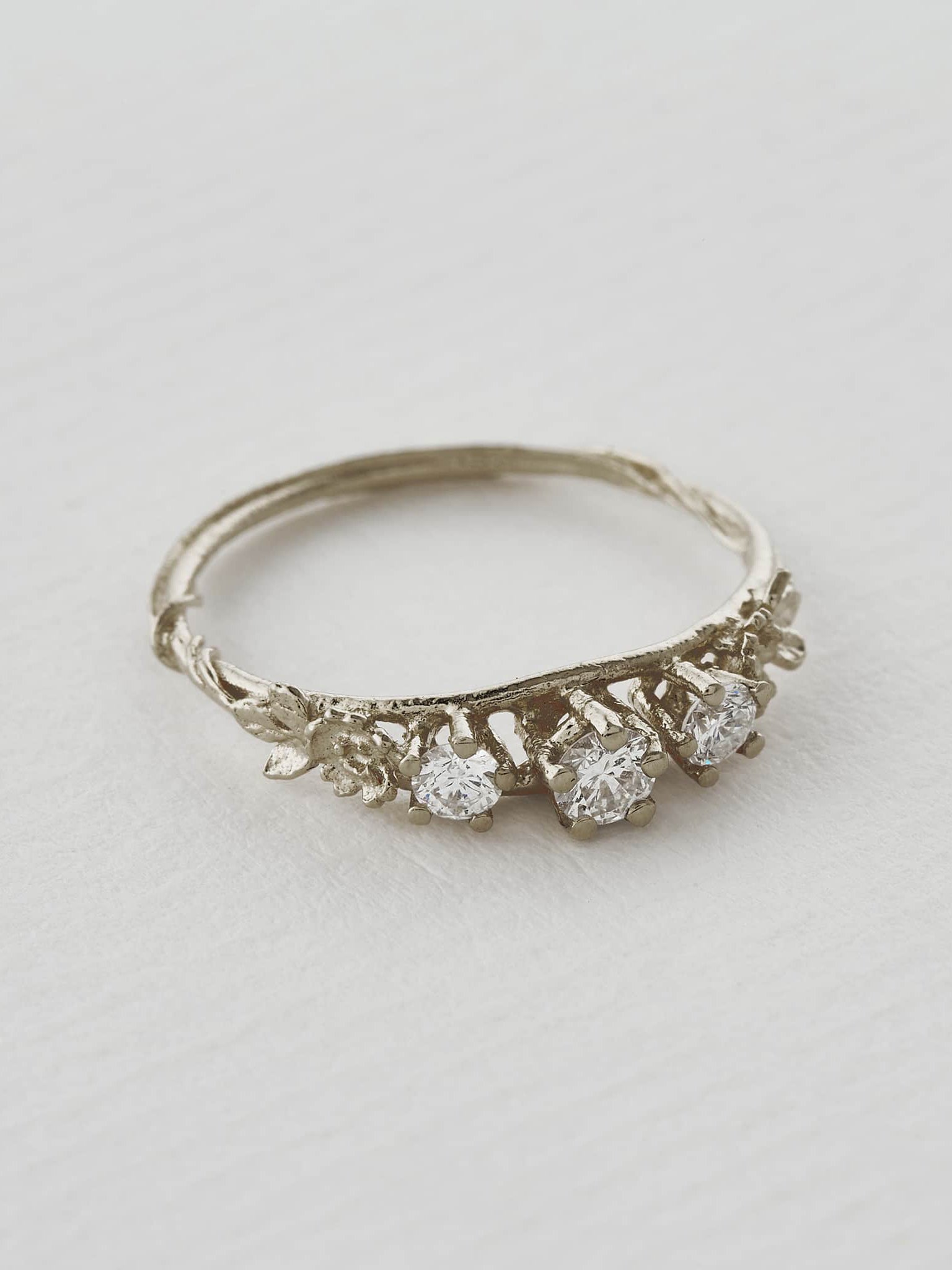 Rosa Centifolia Trilogy Diamond Ring - image 7 | 18ct white gold