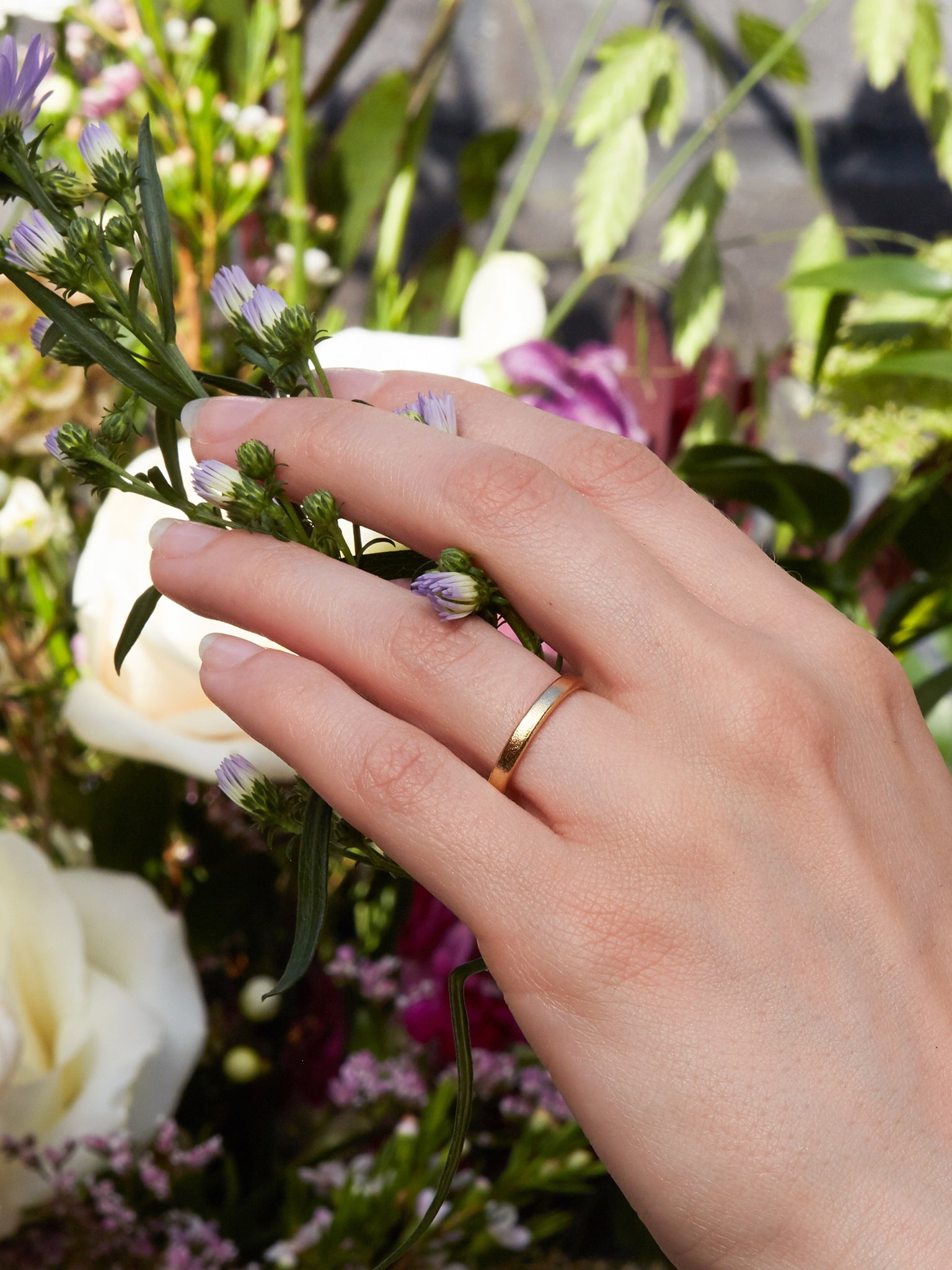 Wild Rose Fine Wedding Band - image 2