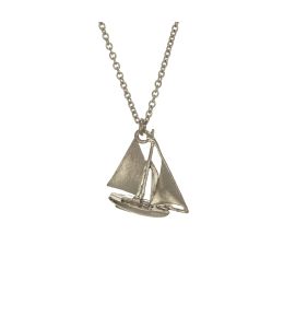 Silver Sailing Boat Necklace Product Photo