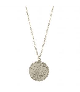 Silver Nautical Antique Coin Necklace on Paper
