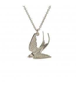 Silver Swooping Swallow Necklace Product Photo