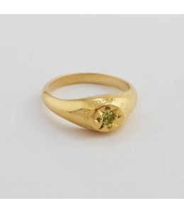 Peridot Signet Ring with "A Star to Guide Me" Engraving
