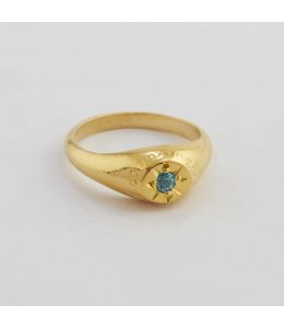 Topaz Signet Ring with "A Star to Guide Me" Engraving