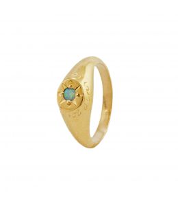 Opal Signet Ring with "A Star to Guide Me" Engraving Product Photo