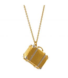 Silver & Gold Plate Vintage Suitcase Locket Product Photo