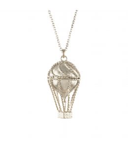 Silver Hot Air Balloon Necklace Product Photo