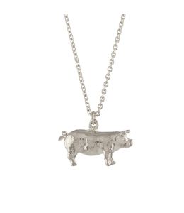 Silver Suffolk Pig Necklace Product Photo