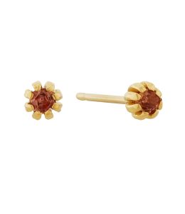 18ct Yellow Gold Peach Sapphire Seruni Stud Earrings Product Photo