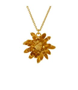 Gold Plate Chrysanthemum Flower Necklace Product Photo