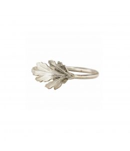 Silver Chrysanthemum Leaf Ring Product Photo