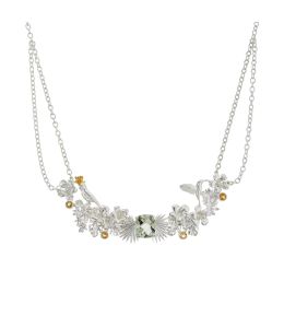 Plant Hunter's Paradise Island Queen Necklace set with Green Amethyst & Citrines Product Photo