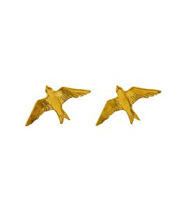 Gold Plate Flying Swallow Stud Earrings Product Photo