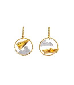 Silver & Gold Plate Lucy’s Origami Journey Earrings Product Photo