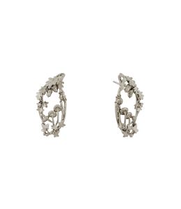 Silver Enchanted Winter Woodland Marquise Stud Drop Earrings Product Photo