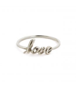 Silver Handwritten 'Love' Ring Product Photo