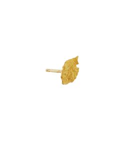Gold Plate Mint Leaf Single Stud Earring Product Photo