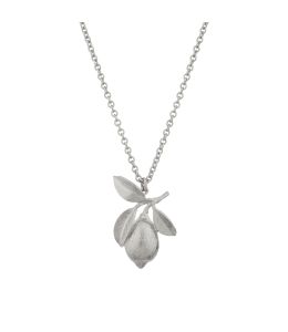 Silver Large Lemon & Leaf Necklace Product Photo