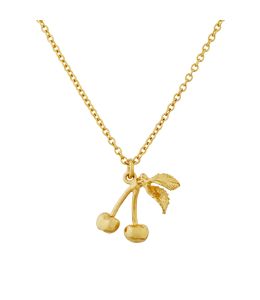 Gold Plate Small & Sweet Cherry Necklace Product Photo
