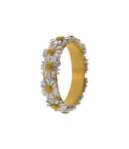 Silver & Gold Plate Daisy Wreath Ring Product Photo