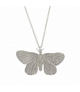Silver Duke of Burgundy Butterfly Necklace Product Photo