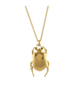 Gold Plate Dor Beetle Necklace Product Photo