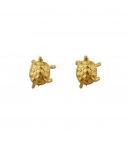 Gold Plate Racing Tortoise Stud Earrings Product Photo