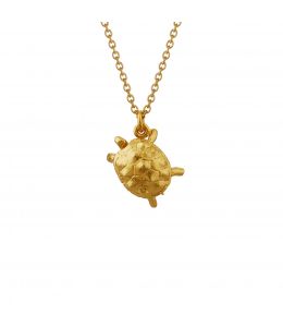 Gold Plate Racing Tortoise Necklace Product Photo