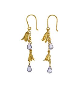 Gold Plate Bluebell Drop Earrings Product Photo