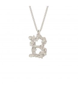 Silver Floral Letter B Necklace Product Photo