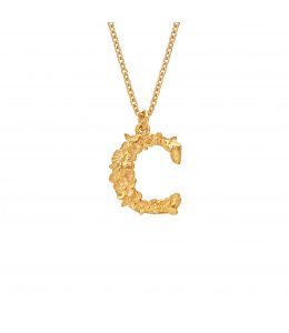 Gold Plate Floral Letter C necklace Product Photo