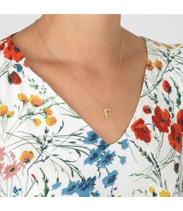 Floral Letter F Necklace