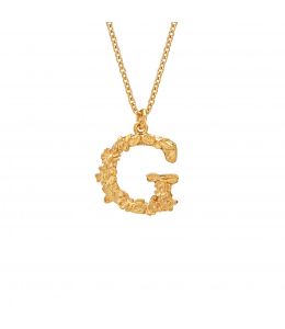 Gold Plate Floral Letter G Necklace Product Photo