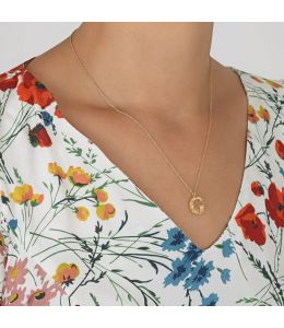 Floral Letter G Necklace