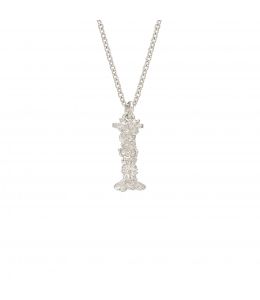 Silver Floral Letter I Necklace Product Photo