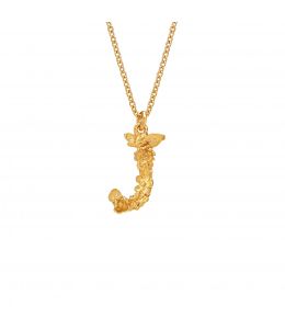 Gold Plate Floral Letter J Necklace Product Photo