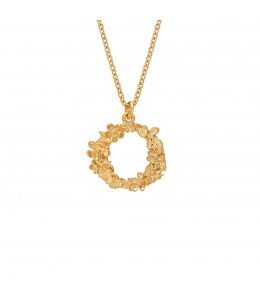 Gold Plate Floral Letter O Necklace Product Photo
