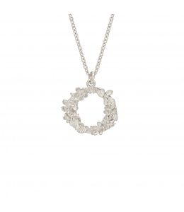 Silver Floral Letter O Necklace Product Photo