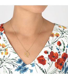 Floral Letter Q Necklace