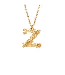Gold Plate Floral Letter Z Necklace Product Photo