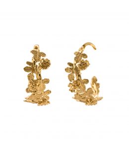 Gold Plate Wildrose Wide Hoop Earrings Product Photo