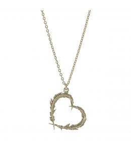 Silver Delicate Feather Heart Necklace Product Photo