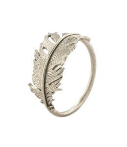 Silver Wrapped Feather Ring Product Photo
