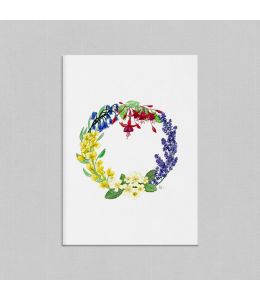 Blank Floral Garden Illustrated Greetings Card