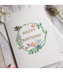 Happy Birthday Illustrated Greetings Card