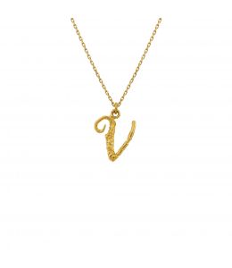 18ct Yellow Gold Enchanted Twig Alphabet - Letter V Product Photo