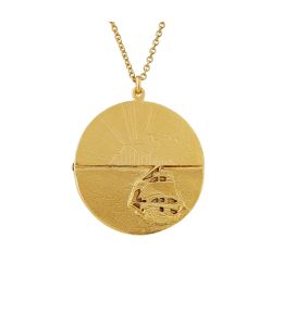 Gold Plate Sail into the Sunset Folding Disc Necklace Product Photo