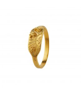 Gold Plate Sail into the Sunset Engraved Ring Product Photo