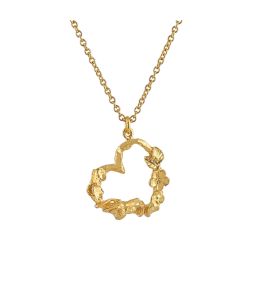 Gold Plate Floral Heart Necklace with Itsy Bitsy Bee Product Photo