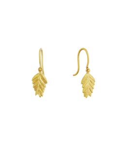 18ct Yellow Gold Woodland Grass Hook Drop Earrings Product Photo
