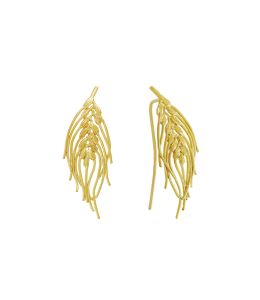 18ct Yellow Gold Barley Two-Way Crawler Earrings Product Photo